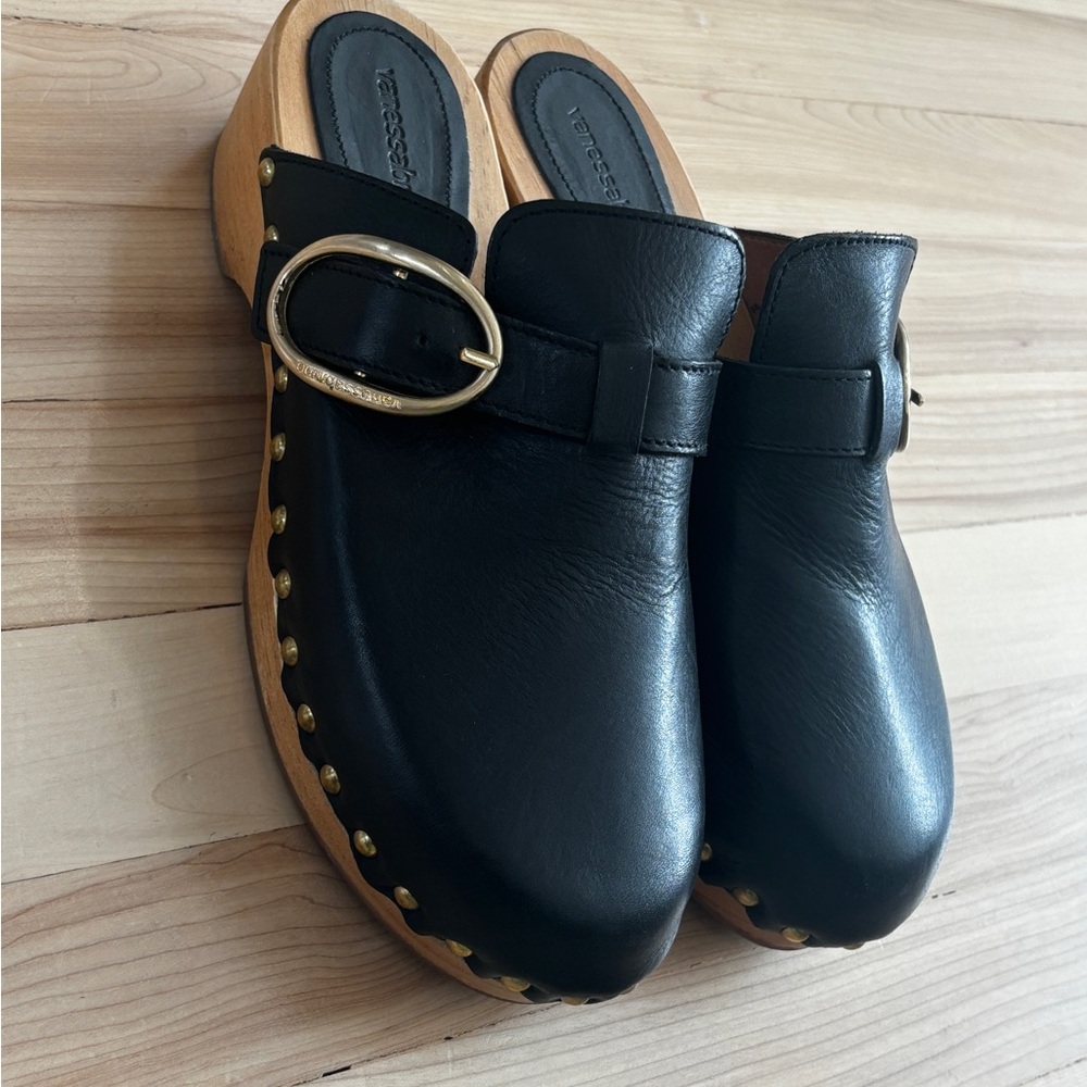 Vanessa Bruno Studded Leather Clogs 👡 Buckle Detail EU 37 - Picture 8 of 9